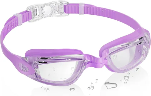 Miniatura 34 de Aegend Gafas de natación, gafas de natación sin fugas, protección completa para adultos, hombres, mujeres y jóvenes Azul y plateado.