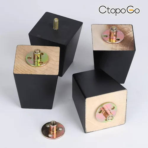 Miniatura 2 de Juego de 4 patas de madera para muebles de 3 pulgadas, patas de madera para sofá, sofá, patas de repuesto modernas de mediados de siglo para mesita