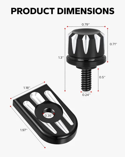 Miniatura 7 de Amazicha Perno de asiento de acero inoxidable con tapa de tornillo, kit negro compatible con Harley Davidson 1996-2025