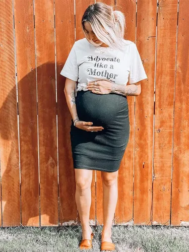 Miniatura 2 de Glampunch Vestido de maternidad sin mangas para mujer, de punto acanalado, ajustado, para embarazo, para uso diario o baby shower