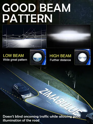 Miniatura 4 de ZIMABLUE Faros delanteros LED de 7 pulgadas, 2 unidades, luz blanca fría, luz alta y baja, faros delanteros redondos de 7 pulgadas, H6024, faro LED