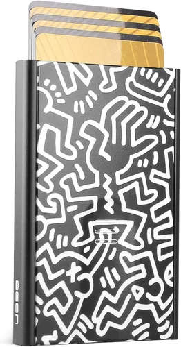 Miniatura 11 de ÖGON -DESIGNS- Tarjetero automático de aluminio, protección RFID contra fraude y desmagnetización, cartera delgada y minimalista para hombres