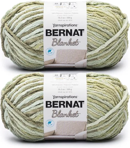Miniatura 32 de Bernat - Estambre para mantas súper esponjoso acrílico, 2 paquetes de 300g/10.5 onzas, #6, chenilla gruesa de peso pesado para tejer y crochet