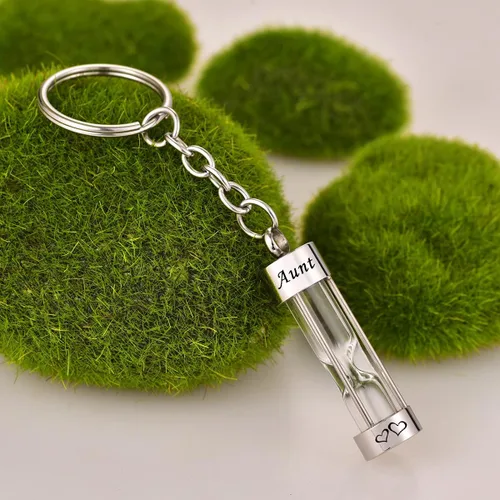 Miniatura 3 de Llavero de reloj de arena para cenizas, colgante de urna conmemorativa, recuerdo de cremación, joyería para tía, Aunt