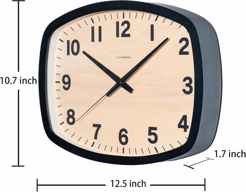 Miniatura 5 de Reloj de pared hecho en Japón de madera hecho a mano, silencioso sin tictac, funciona con pilas, hecho a mano, haya norteamericana, diseño moderno