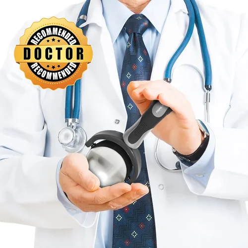 Miniatura 5 de PRIME Fitness Bola de rodillo de masaje frío Terapia de frío Bola de rodillo de hielo con mango Cryo Stick Alivia el dolor muscular (negro)