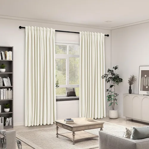 Miniatura 2 de Frelement Cortinas de terciopelo de felpa para sala de estar, dormitorio, cortinas de oscurecimiento de habitación, cortinas con pestaña trasera