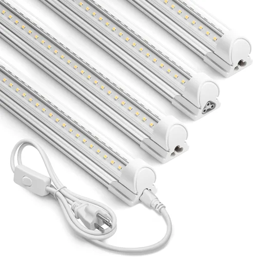 Miniatura 10 de Barrina Luces LED para tienda de 2 pies, 20 W, 3000 lúmenes, 5000 K, lámpara LED T8, cubierta transparente, luz de techo y tienda de servicios