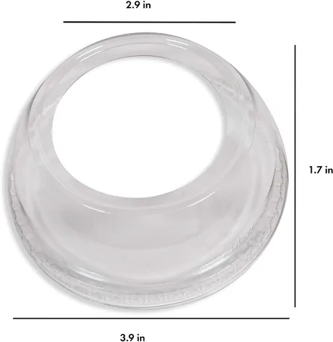 Miniatura 4 de Tapa de cúpula de orificio ancho, tapas de plástico PET de 3.858 in de diámetro [caja de 1000 unidades]