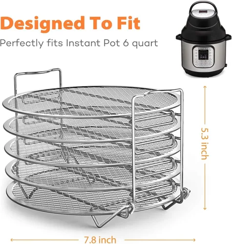 Miniatura 6 de Goldlion Estante deshidratador compatible con Instant Pot de 6 cuartos de galón, accesorios de soporte de acero inoxidable para freidora de aire