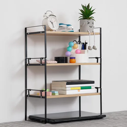 Miniatura 16 de YGYQZ - Organizador de escritorio de madera para oficina - Suministros de escritorio, lindo tocador, estante de almacenamiento y organización