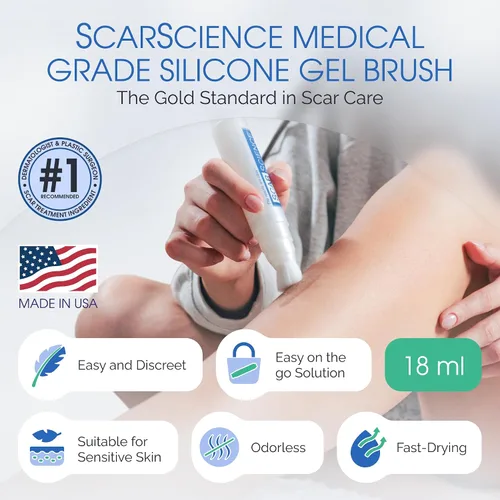Miniatura 3 de Suero de gel para cicatrices de silicona 100% – Aplicador de cepillo ultrasuave para procedimientos cosméticos y exfoliaciones faciales, cuidado