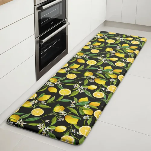 Miniatura 10 de Lemon Tapetes de Cocina para Piso - Tapetes Antifatiga para Piso de Cocina, Acolchados Antideslizantes Lavables de Espuma Viscoelástica