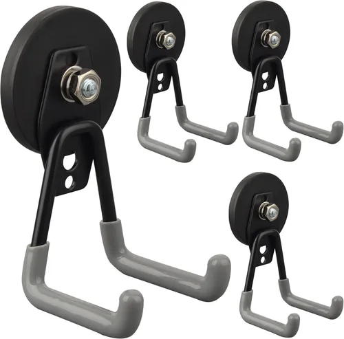 Miniatura 17 de ULIBERMAGNET Ganchos magnéticos de garaje resistentes, ganchos magnéticos fuertes para taladro eléctrico, herramientas de jardín, manguera, tablero