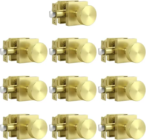 Miniatura 18 de Knobonly Paquete de 6 pomos de puerta negros para dormitorio y baño, pomos de puerta de privacidad interiores con cerradura, pomos de puerta
