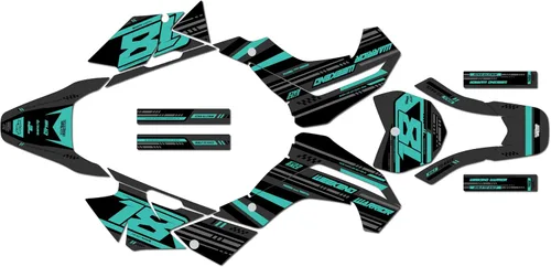 Miniatura 9 de Kit de gráficos para Kawasaki KLX140R (2019-2023) Warrior Series Blue 09 Mil - Adhesivos para motocicleta Dirt Pit Bike Motocicleta, accesorios