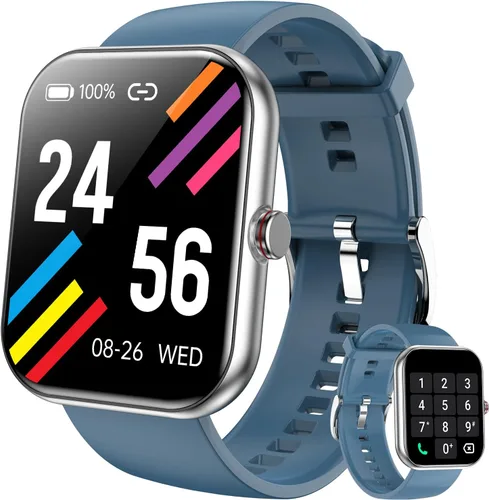 Miniatura 9 de Reloj inteligente para hombres y mujeres, rastreador de actividad física de 1.91 pulgadas con respuesta/hacer llamadas, IP68 impermeable, más de 110
