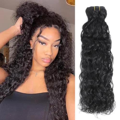 Miniatura 5 de Extensiones de cabello ondulado con clip, rizado natural, 100% cabello humano brasileño sin procesar, para mujeres negras (12 pulgadas)