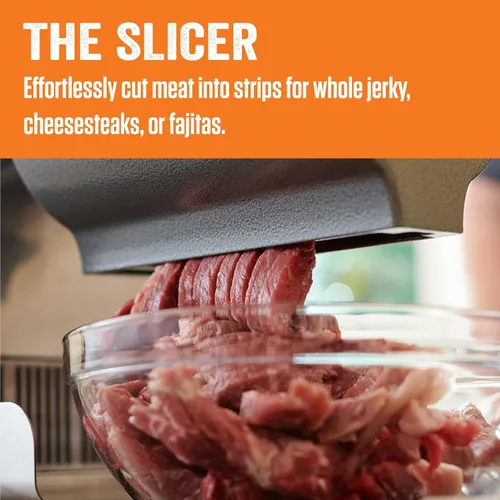 Miniatura 4 de LEM Products BigBite 2-en-1 Cortador de charqui y accesorio de ablandador para picadoras de carne, aluminio