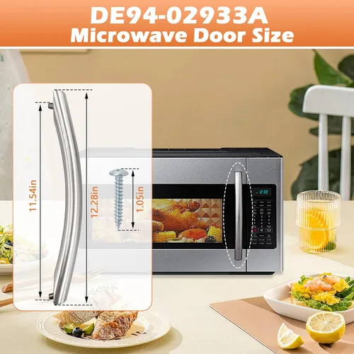 Miniatura 2 de Repuesto ME16A4021AS para manija de puerta de microondas Samsung SMH1816S MC17F808KDT SMH1926S ME18H704SFS DE94-02933A ME16H702SES DE94-04313F