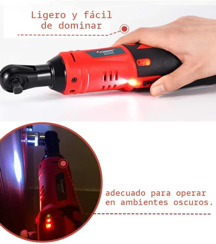 Miniatura 6 de AOBEN Juego de llaves de trinquete eléctricas inalámbricas, kit de herramientas de trinquete de 3/8 pulgadas 12 V con 2 paquetes de batería de iones