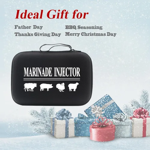 Miniatura 6 de Inyector de carne de acero inoxidable con 4 agujas de inyector de adobo profesional para parrilla, ahumador, barbacoa, manual de usuario, libro