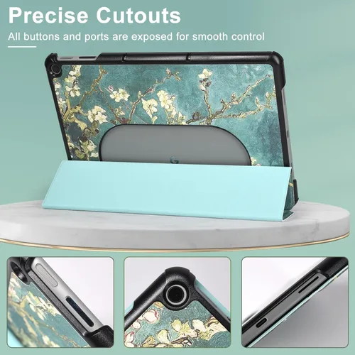 Miniatura 6 de Caweet Funda para tableta Google Pixel 2023 de 11 pulgadas, ultra delgada, ligera, carcasa rígida con soporte de triple pliegue con cierre