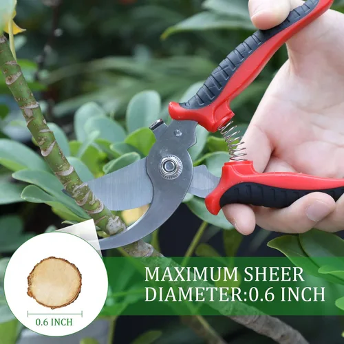Miniatura 6 de 6 tijeras de podar de jardín resistentes a granel, tijeras de jardinería de acero inoxidable, tijeras de jardinería de mano, podadoras manuales