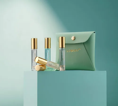 Miniatura 6 de LOVERY Regalos para el Día de la Madre de hija e hijo, juego de 5 perfumes para mujeres y hombres con bolsa de cuero, mini perfume de 0.3 fl oz