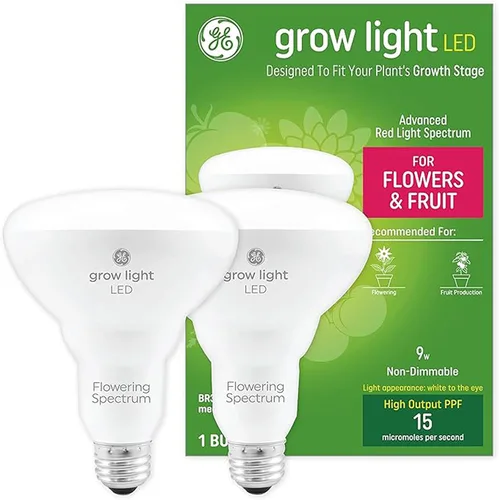 GE Luces de cultivo para plantas de interior, reflector de interior BR30, bombillas LED para flores y frutas, espectro de luz roja avanzado, 25,000
