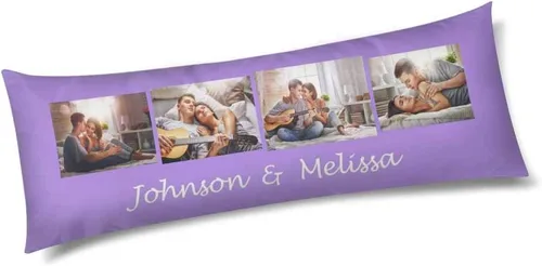Miniatura 16 de InterestPrint Funda de almohada corporal personalizada de 21 x 60 pulgadas, con nombre de imagen, imagen, texto, funda de almohada corporal para N.º