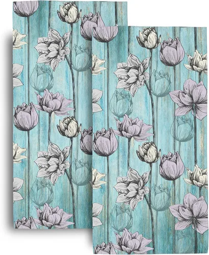 Miniatura 10 de Hello Gorgeous - Juego de 2 toallas de mano decorativas para baño, hogar, hotel, spa, gimnasio, yoga, 14 x 28 pulgadas Morado