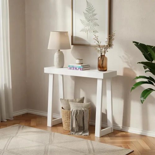 Miniatura 26 de Plank+Beam Mesa consola de madera maciza, 36 pulgadas, mesa de sofá, mesa de entrada estrecha para pasillo, detrás del sofá, sala de estar, Negro