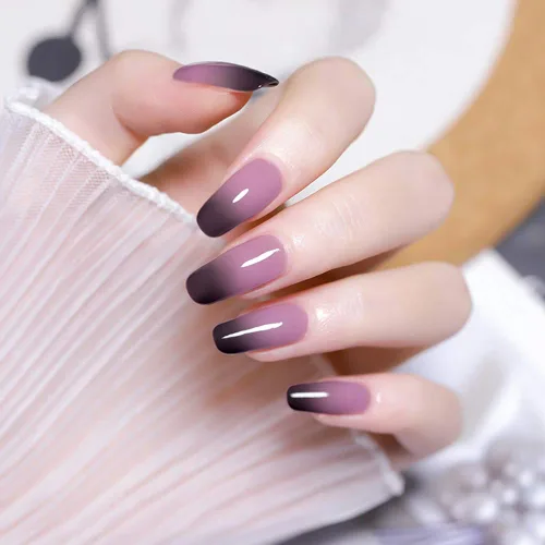 Miniatura 6 de Juego de esmalte de uñas en gel - Juego de esmalte de uñas con cambio de color en gel Púrpura Azul Rosa Rojo Lavanda Viento Rojo Negro con cambio
