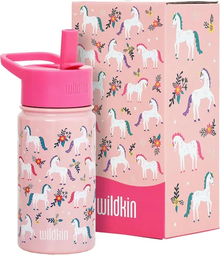 Miniatura 34 de Wildkin Kids - Botella de agua de acero inoxidable de 14 onzas para niños – Sin BPA, a prueba de fugas, aislada, fácil de limpiar - Ballerina