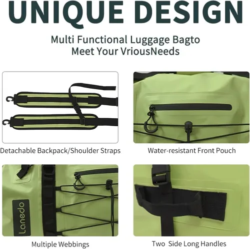 Miniatura 4 de 80L Dry Bag Large Waterproof Bag Roll-Top Heavy Duty Fishing Duffel Bag with Durable Straps & Handles for Kayaking Paddle boarding Boating Rafting