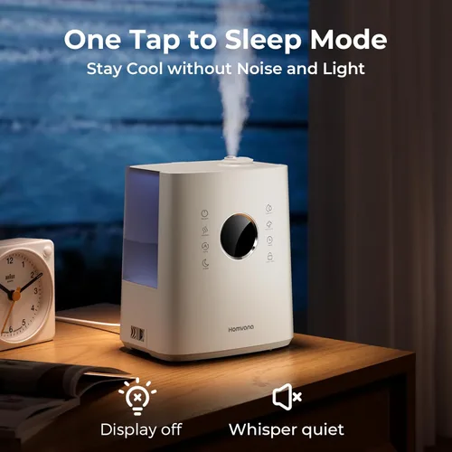 Miniatura 5 de Homvana Humidificadores para dormitorio, habitación grande, 6.5 L de llenado superior, cálido y fresco, humidificador ultrasónico de niebla