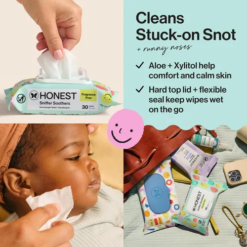Miniatura 4 de The Honest Company Toallitas eliminadoras de mocos a base de plantas, calmante para la nariz con aloe, hipoalergénicas, piel sensible, verificado