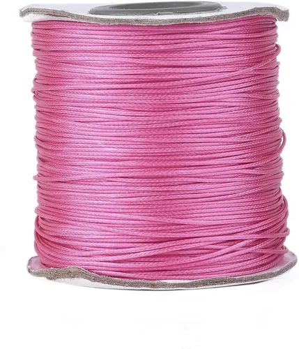 Miniatura 46 de Cheriswelry 90 yardas/rollo de 0.079 pulgadas, cordón encerado negro de poliéster coreano, joyería de cuentas, hilos para manualidades, cuerda