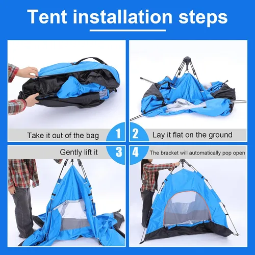 Miniatura 4 de Tudomro Juego de 3 piezas para acampar al aire libre, incluye 2 sacos de dormir para adultos y niños, 1 tienda de campaña de playa, refugio solar