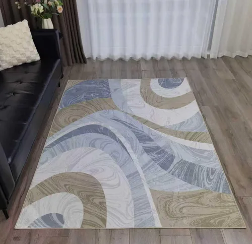 Miniatura 28 de Yafa Home Fashion Alfombra moderna y contemporánea con diseño de remolinos, lujosa, elegante y moderna (negro/gris, 2 pies x 3 pies)