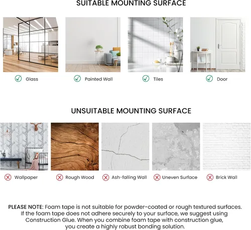 Miniatura 8 de Dulles Glass - Espejos de pared, azulejos de espejo de pared de vidrio de 12 x 10 pulgadas (4 unidades), espejo grande de cuerpo completo