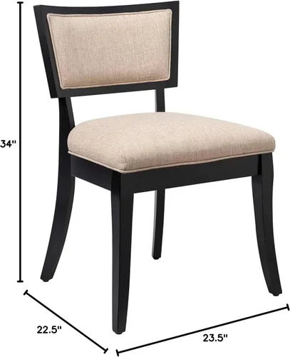 Miniatura 3 de Modway EEI-4557-BEI - Juego de 2 sillas de comedor tapizadas de tela prístina, color beige