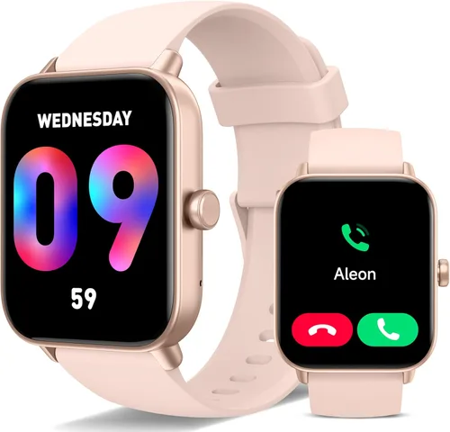 Reloj inteligente para hombres y mujeres, pantalla táctil HD de 1.8 pulgadas con llamada Bluetooth, monitor de frecuencia cardíaca y SpO2,