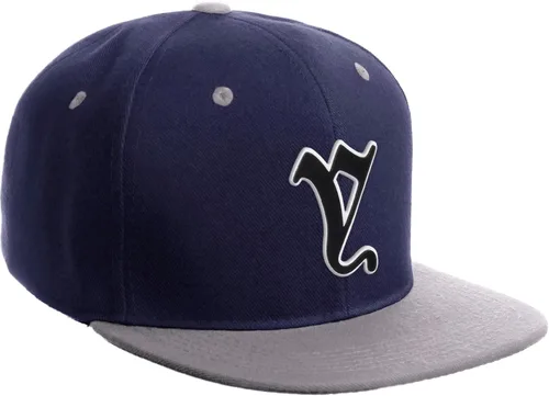 Miniatura 677 de Daxton Gorra clásica con visera de billete plano con letras del alfabeto inglés antiguo de la A a la Z