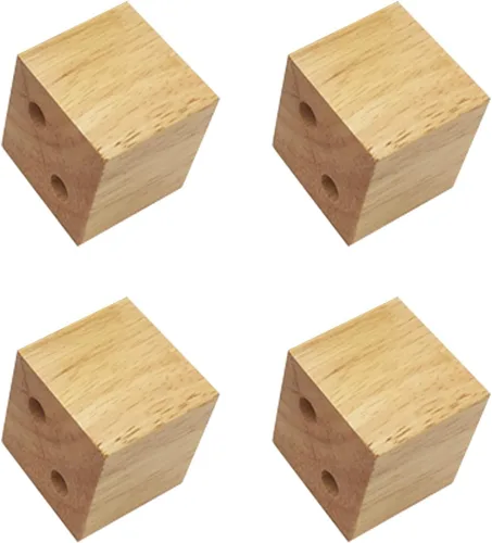 Miniatura 16 de Muebles de madera maciza de roble con patas elevadas, mesa de sofá y patas de silla, patas de gabinete, patas de bloque de madera, 3