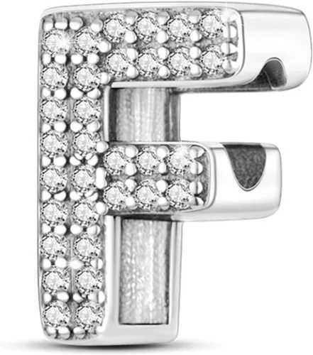 Miniatura 13 de PARCOM Dijes de letras compatibles con pulseras Pandora de plata esterlina S925 con iniciales para pulseras del alfabeto A-Z, cuentas de letras
