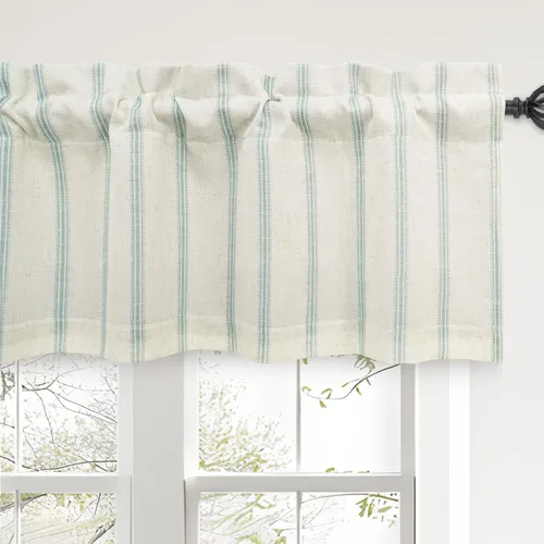 Miniatura 12 de DriftAway Briony - Cortina opaca con amarre para cocina, ajustable, diseño de globos, líneas texturizadas, estampadas, persianas romanas