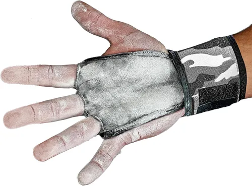 Miniatura 13 de JerkFit WODies - Agarres de gimnasia y levantamiento de pesas con muñequeras – Guantes de gimnasio versátiles de 3 agujeros para dominadas