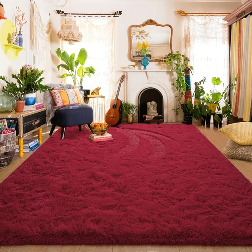 Miniatura 44 de Amearea Alfombra de Área Peluda Esponjosa para Dormitorio de Niños Sala de Estar, Extra Suave y Difusa Alfombras Peludas, Antideslizante, Alfombra